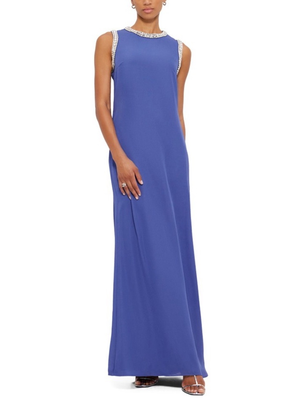 LEO LIN Sylvette Blue Hand Embellished Maxi Sleeveless Dress AU8/US4 NWOT - Picture 4 of 5